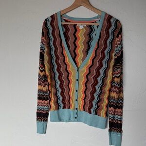 Missoni for Target Vibrant Zigzag Strip Knit V-neck Cardigan